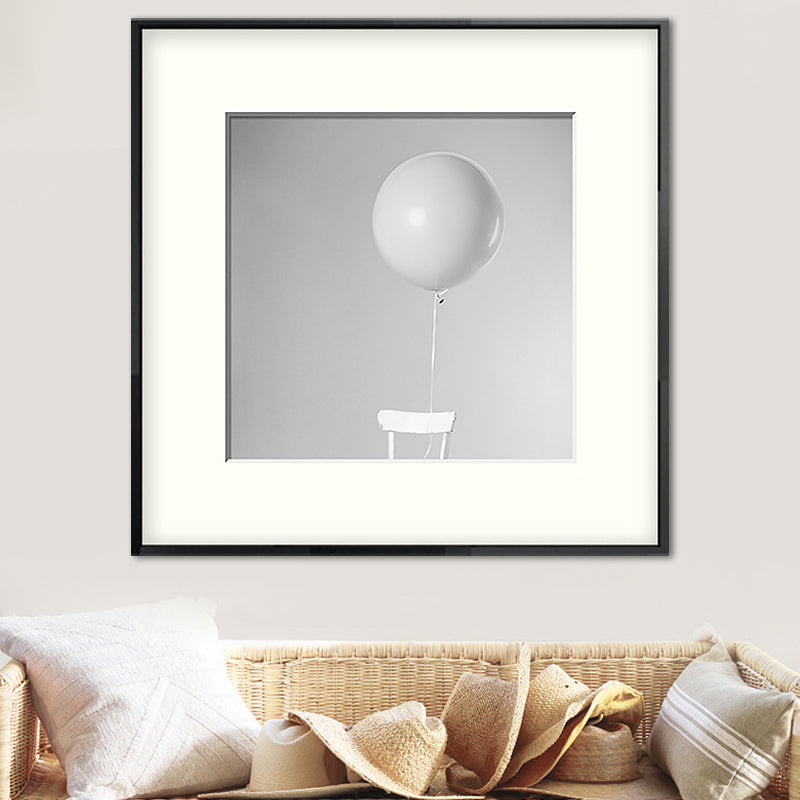 Modern Balloon Square Canvas Print Grey for Parlor Wall Art Decor, Multiple Size Options