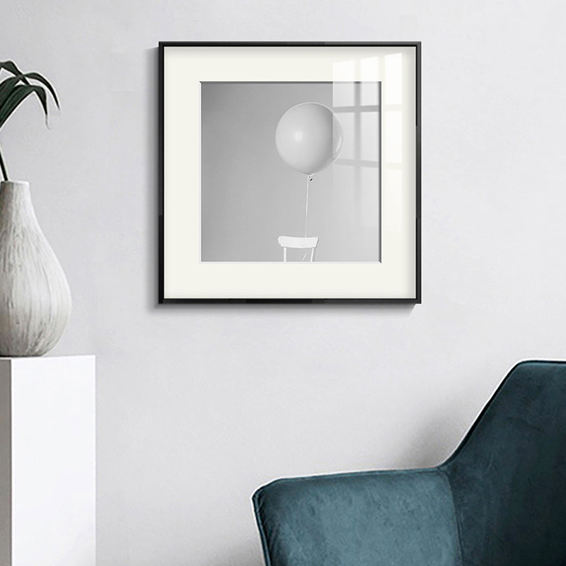 Modern Balloon Square Canvas Print Grey for Parlor Wall Art Decor, Multiple Size Options