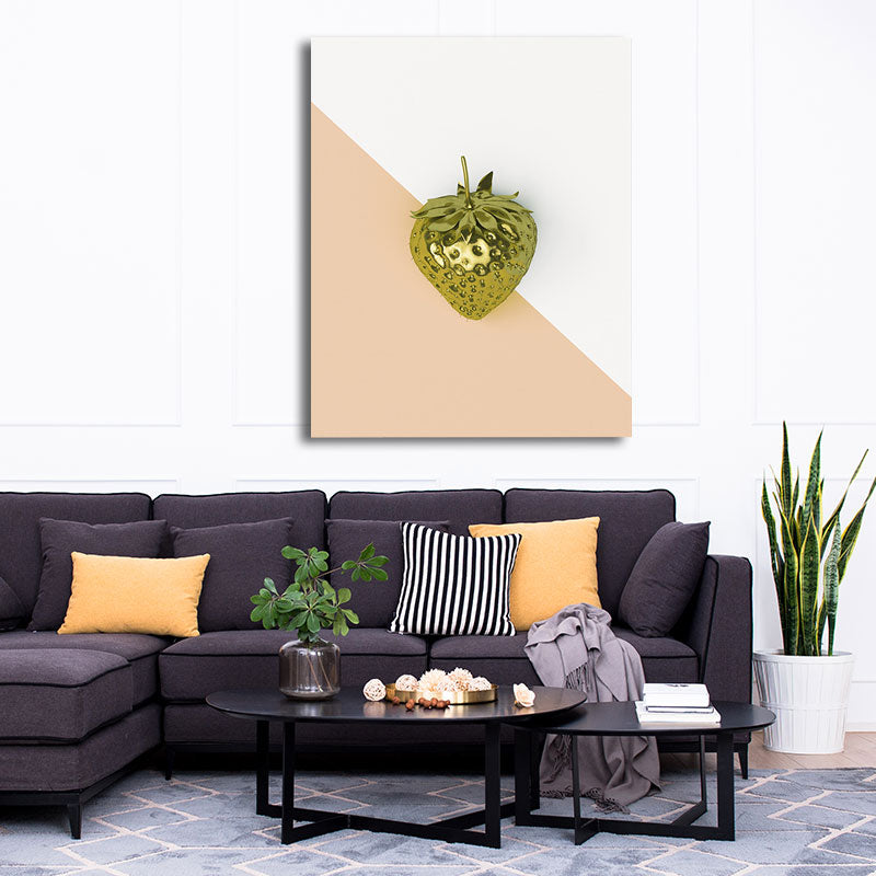 Geometric Canvas Wall Art Nordic Style Tasty Fruit Print Wall Decor in Bright Color