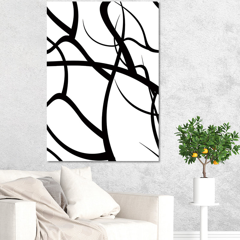 Charcoal Drawings Abstract Pattern Art Minimalism Canvas Textured Painting in White