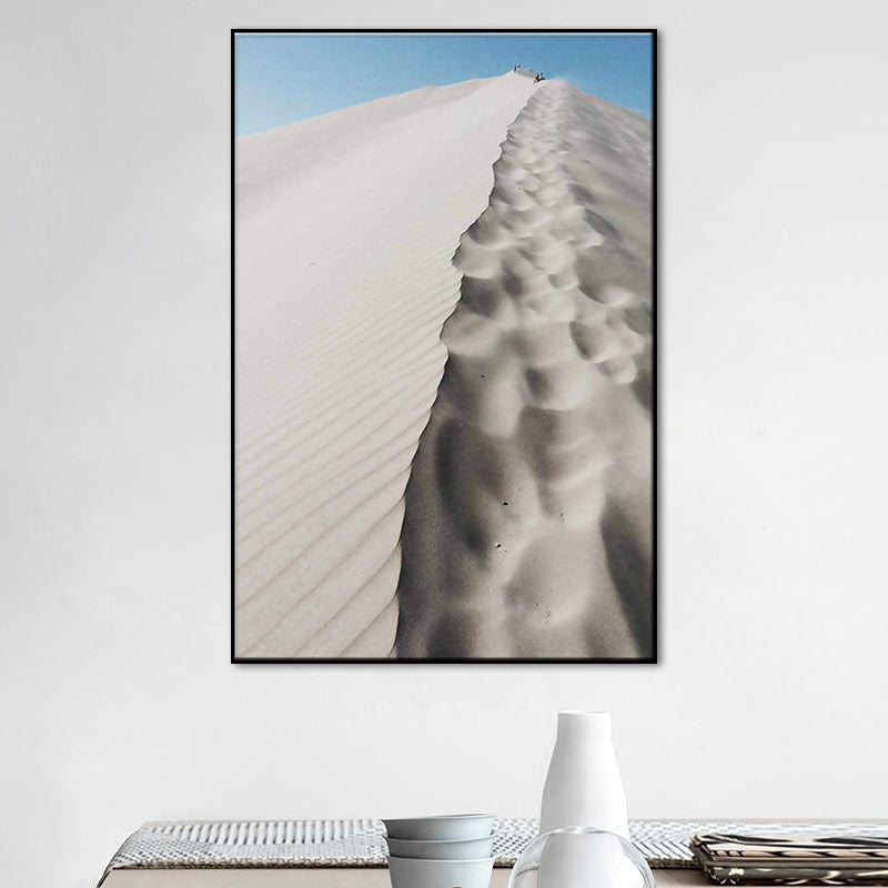 Desert Dunes Landscape Wall Art Print Modernism Textured Dining Room Canvas in Yellow