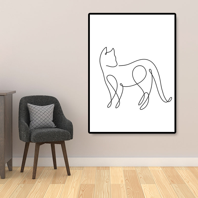 Well-Behaved Cat Wall Decor for Girls Bedroom in White, Multiple Sizes Available