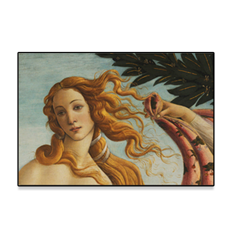 Religious Birth of Venus Painting Traditional Textured Canvas Wall Art in Yellow