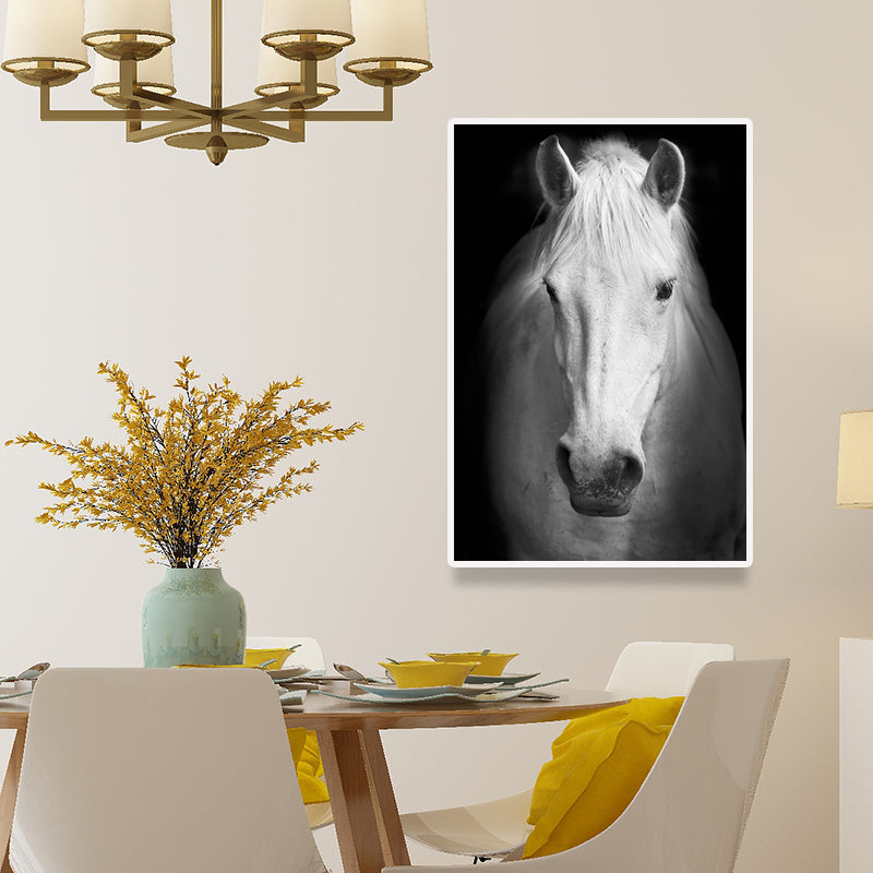 Horse Head Wall Art Decor Textured Surface Modernist House Interior Canvas Print