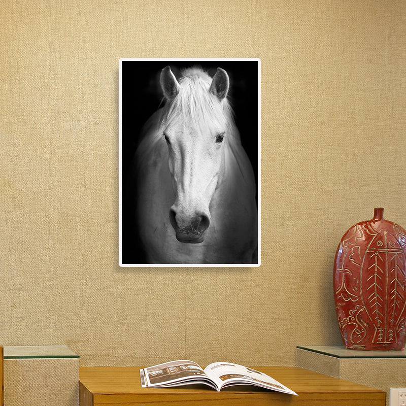 Horse Head Wall Art Decor Textured Surface Modernist House Interior Canvas Print