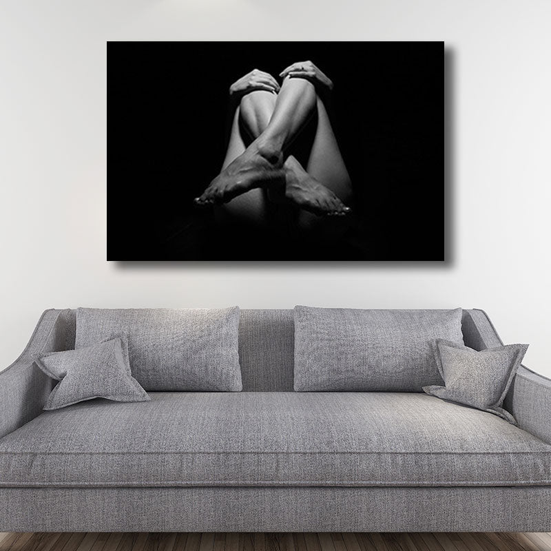 Black Legs and Hands Art Print Home Decor Contemporary for Bedroom Wrapped Canvas