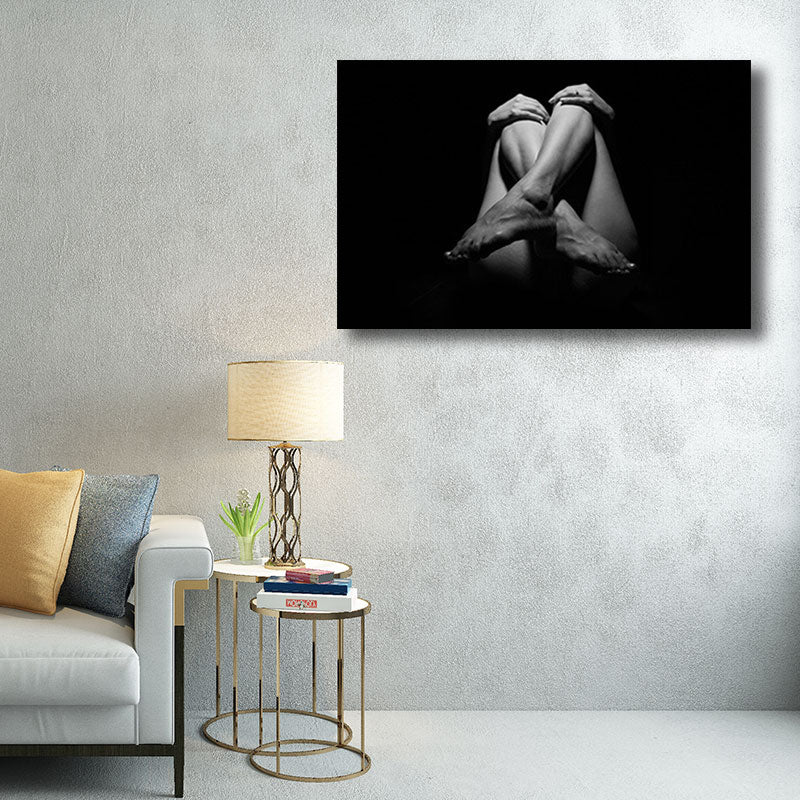 Black Legs and Hands Art Print Home Decor Contemporary for Bedroom Wrapped Canvas