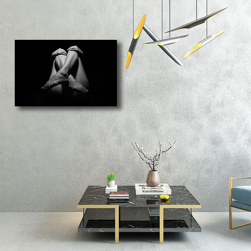 Black Legs and Hands Art Print Home Decor Contemporary for Bedroom Wrapped Canvas