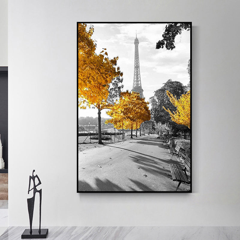 Street Wall Art Print Yellow Canvas Painting for Home Decor, Multiple Size Available