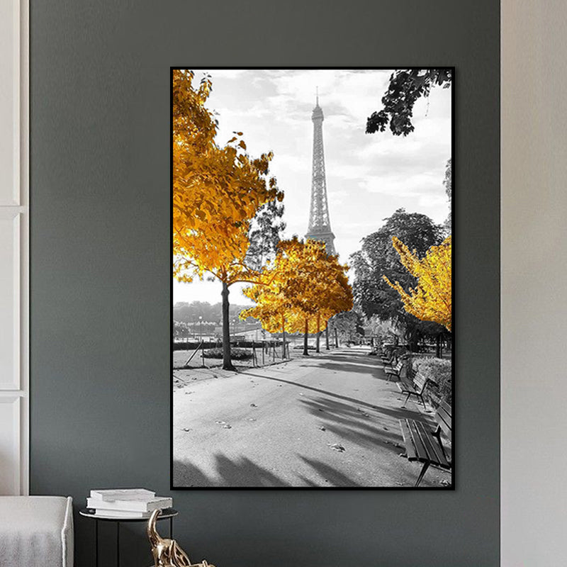 Street Wall Art Print Yellow Canvas Painting for Home Decor, Multiple Size Available