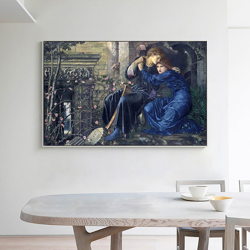 World Culture Religious Figures Painting Light Color Textured Wall Art for Playroom