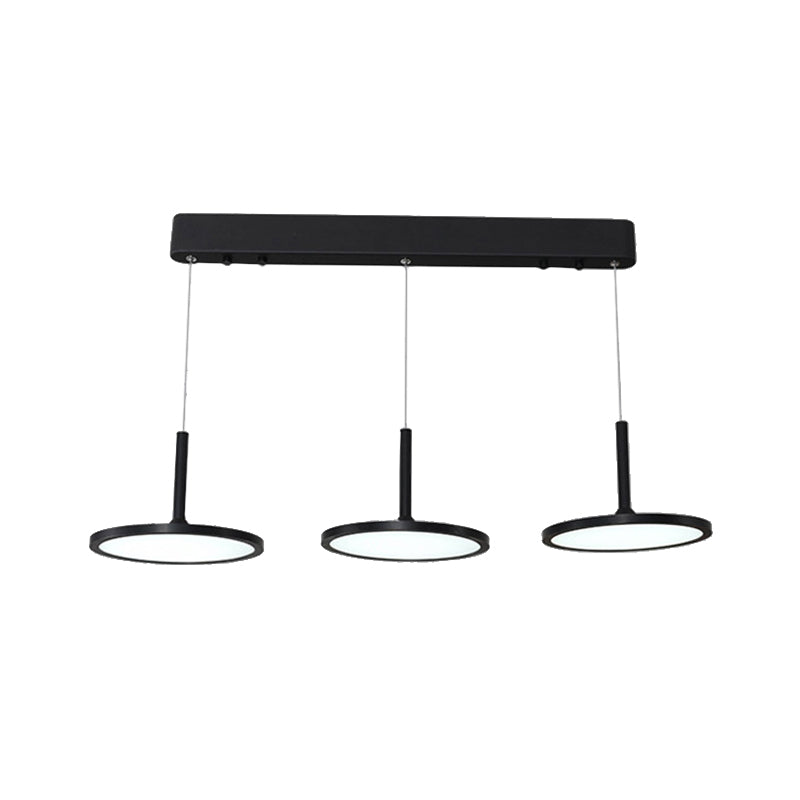 Kit d'éclairage suspendu en métal circulaire LED LED PENDANT LED BLACK PENDANT