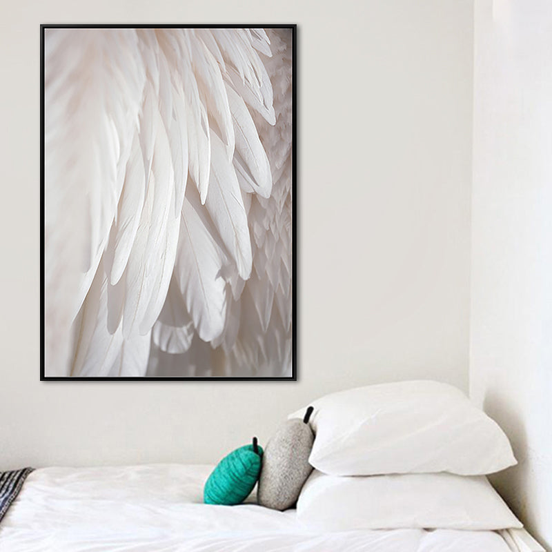 White Wing Canvas Art Decorative Minimalist for Corridor Wall Decor, Multiple Sizes