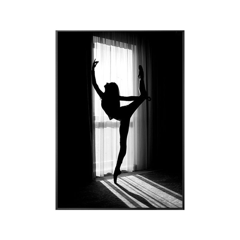 Dancing Girl Wrapped Canvas for Study Room Wall Art Decor in Black, Multiple Size Available