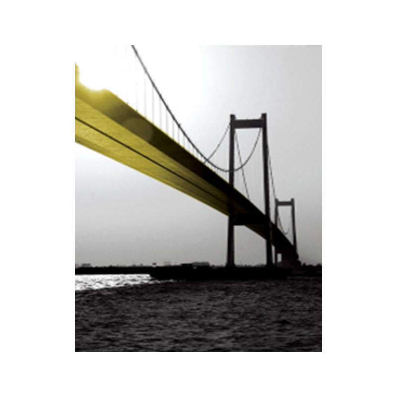 Sea Bridge Canvas Wall Art Nostalgic Stunning Scenery Wall Decor in Dark Color for Room