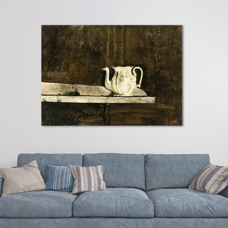 Kitchenware Canvas Art Textured Farmhouse Style Family Room Painting in Dark Color