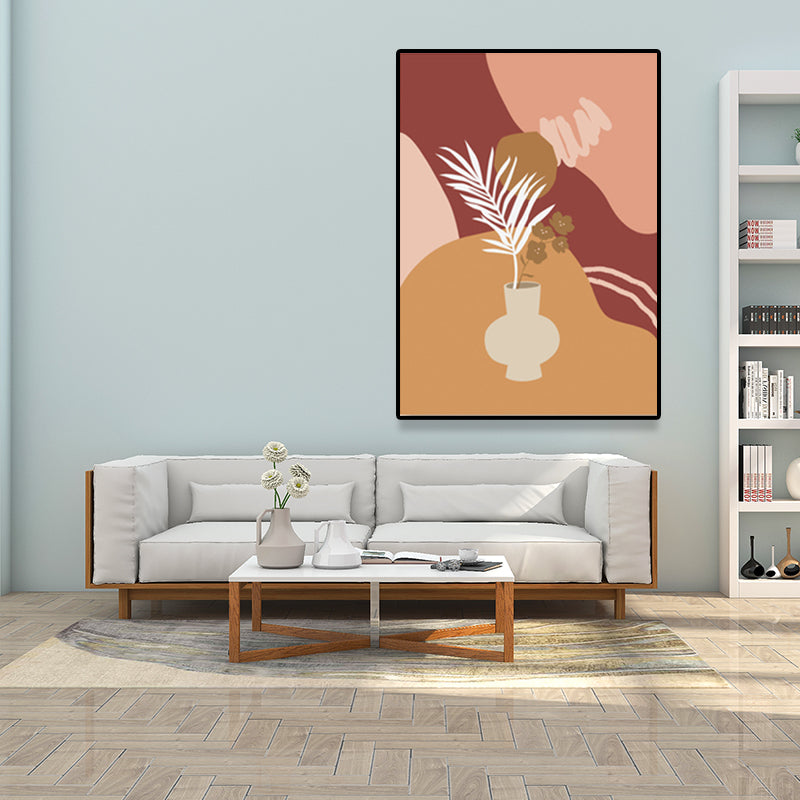 Pastel Color Pot Wrapped Canvas Textured Nordic Living Room Wall Art Deco, Multiple Size Option