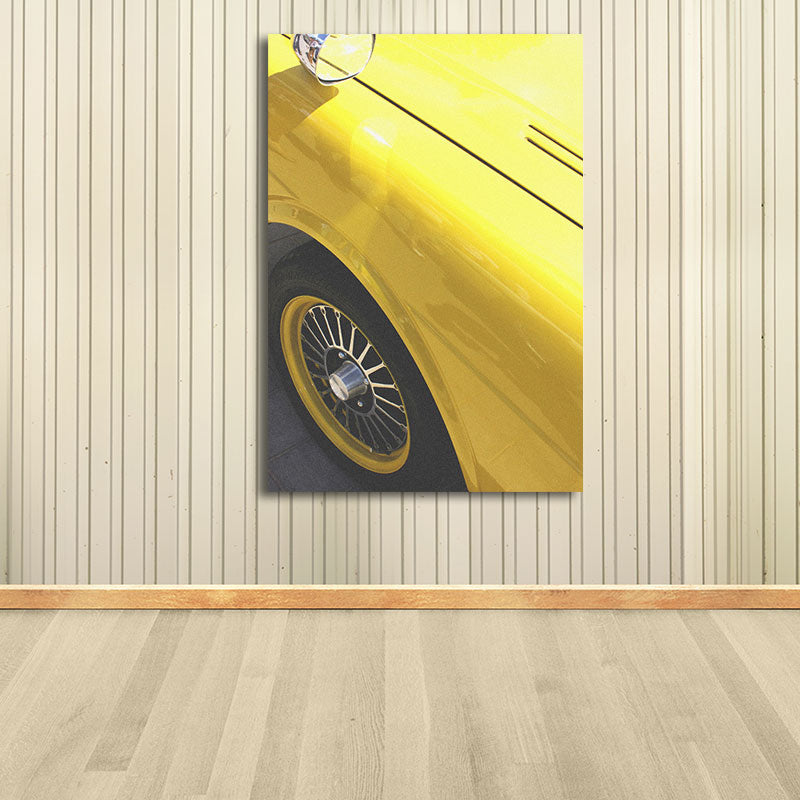 Modern Car Art Print Canvas Decorative Yellow Wall Decor for Living Room, Multiple Size Available