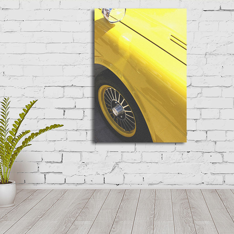 Modern Car Art Print Canvas Decorative Yellow Wall Decor for Living Room, Multiple Size Available