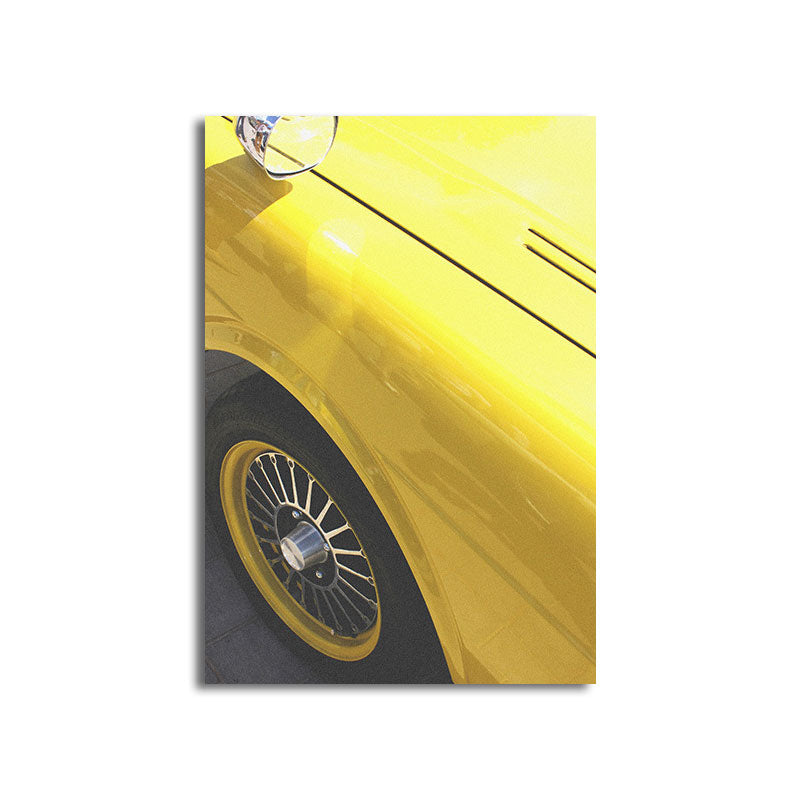 Modern Car Art Print Canvas Decorative Yellow Wall Decor for Living Room, Multiple Size Available