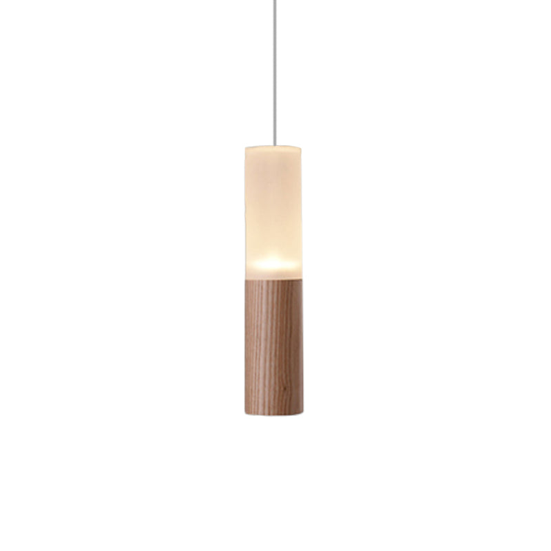 Luz de colgante LED de madera tubular contemporánea 1/5/7/7/9 lámpara colgante de techo de cocina con difusor