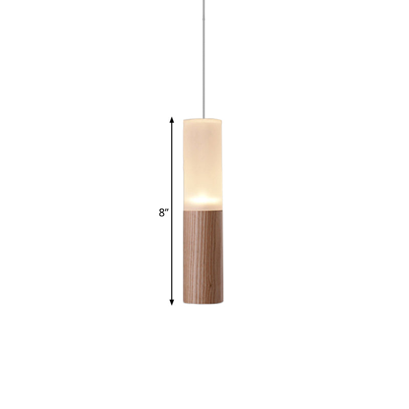 Luz de colgante LED de madera tubular contemporánea 1/5/7/7/9 lámpara colgante de techo de cocina con difusor