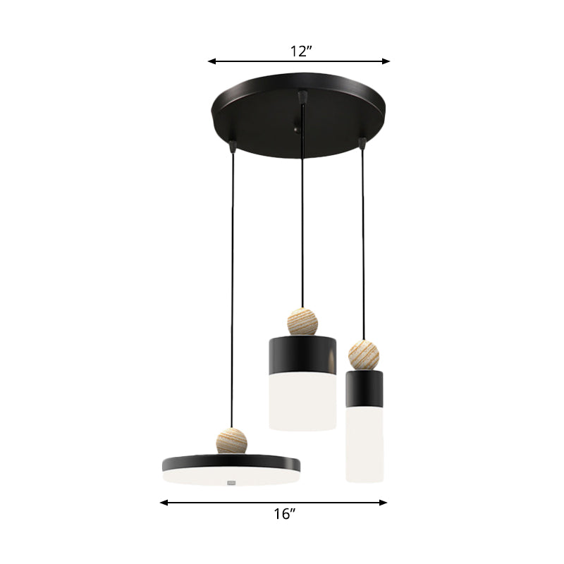 Luce di sospensione in metallo cilindrico Modernismo LED LED PENDULUM BIRA con baldacchino rotondo/lineare