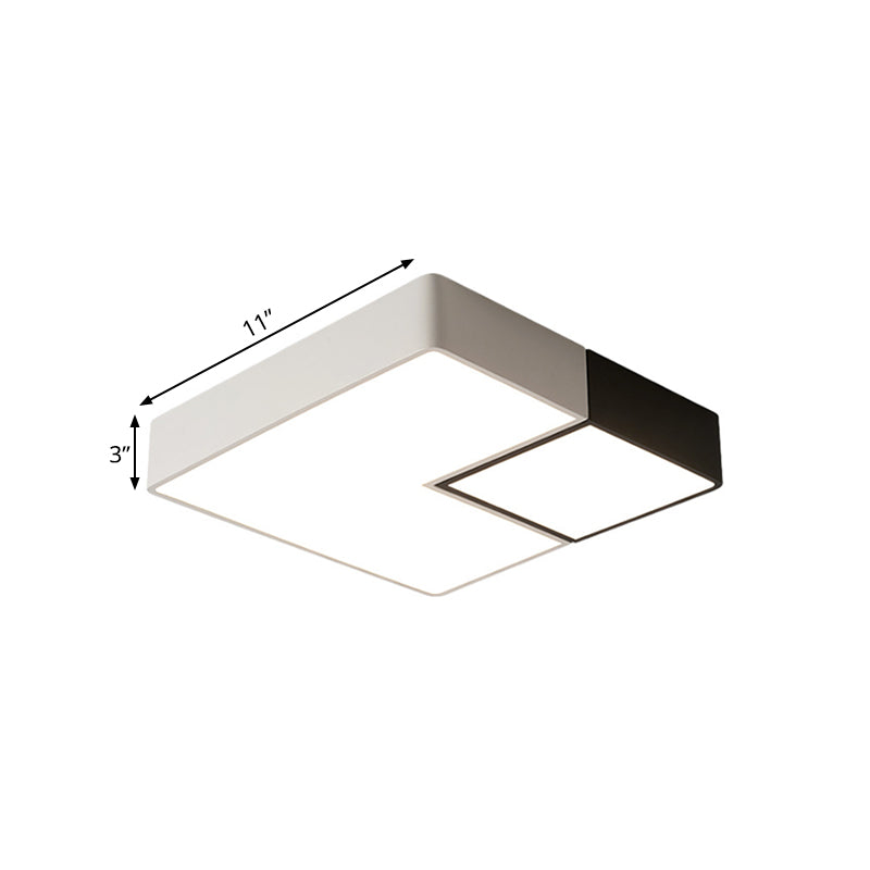 Lampada da soffitto semplice a LED bianca per soggiorno in caldo/bianco, 11"/15‚Äù/19" Wide