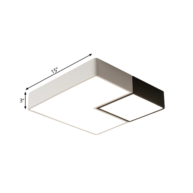 Lampada da soffitto semplice a LED bianca per soggiorno in caldo/bianco, 11"/15‚Äù/19" Wide