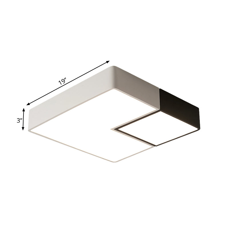 Lampada da soffitto semplice a LED bianca per soggiorno in caldo/bianco, 11"/15‚Äù/19" Wide