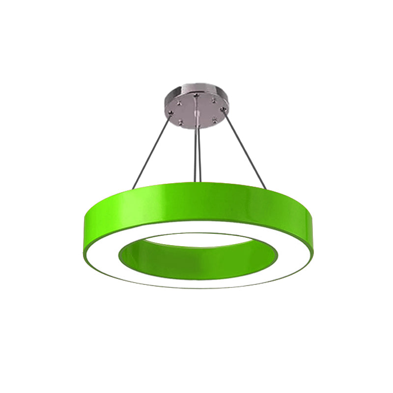 Modern Bedroom Pendant Light, Acrylic O Shape Hanging Fixture for Kids with 31.5" Adjustable Cord