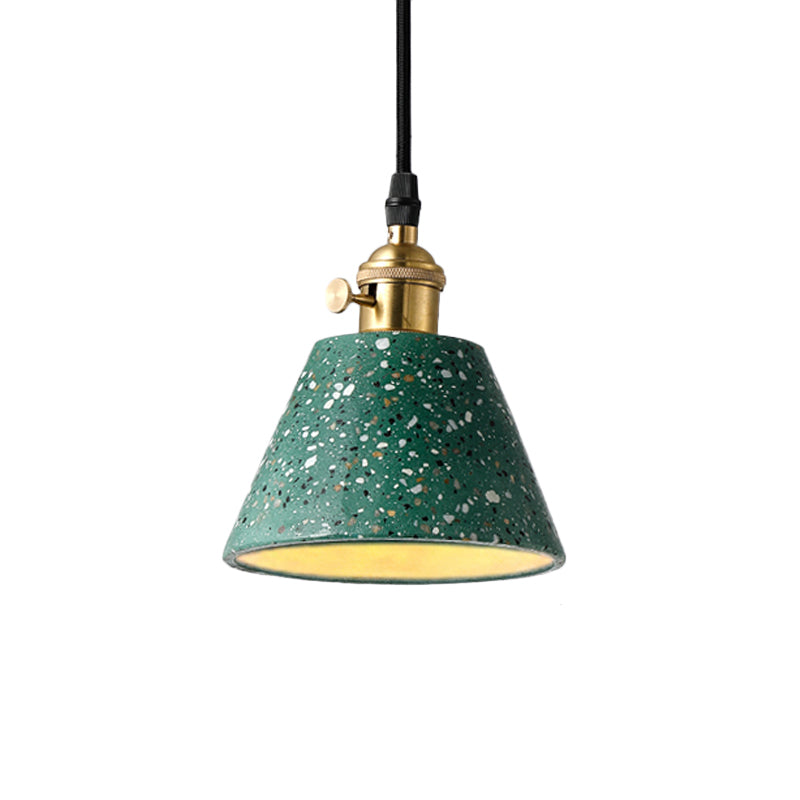 1 lichte hanglampverlichting met kegel betonschaduw in Noordse stijl zwart/blauw/groen hangend licht