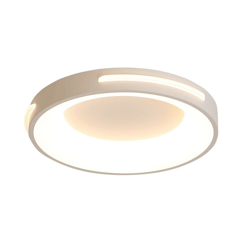 Lámpara de techo empotrada circular, luz blanca LED de metal moderna con difusor acrílico en luz blanca/cálida, 12"/16"/19,5" de ancho