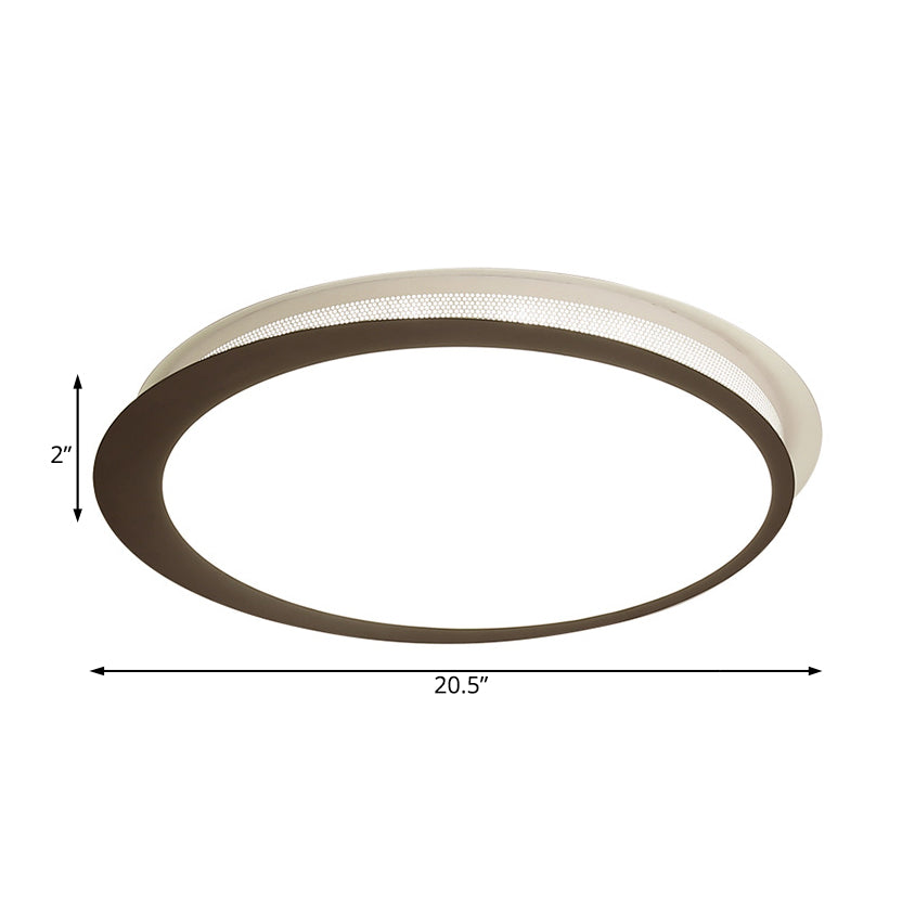 Lámpara empotrada circular Lámpara LED de montaje en techo de metal contemporáneo con difusor acrílico en luz blanca/cálida