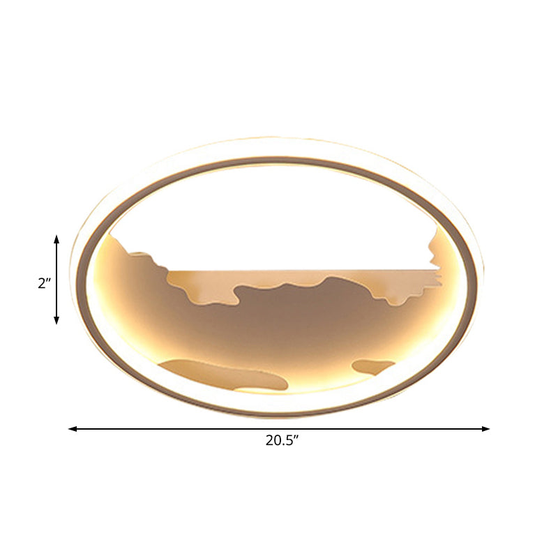 Plafonnier rond Art Déco métal LED salon encastré éclairage, lumière blanche / chaude, 16,5 pouces / 20,5 pouces / 23,5 pouces de large