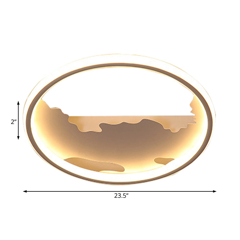 Plafonnier rond Art Déco métal LED salon encastré éclairage, lumière blanche / chaude, 16,5 pouces / 20,5 pouces / 23,5 pouces de large