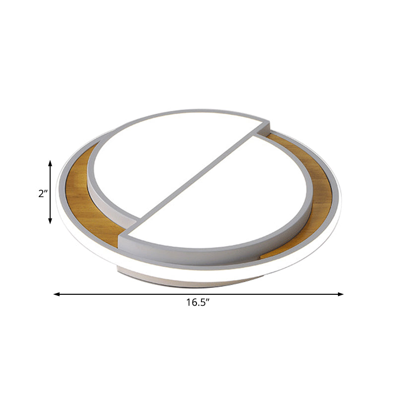 Iluminación Semicírcle Iluminación de metal moderno LED de metal moderno/Blanco montado en el techo en la luz blanca/cálida, 16,5 "/20,5"