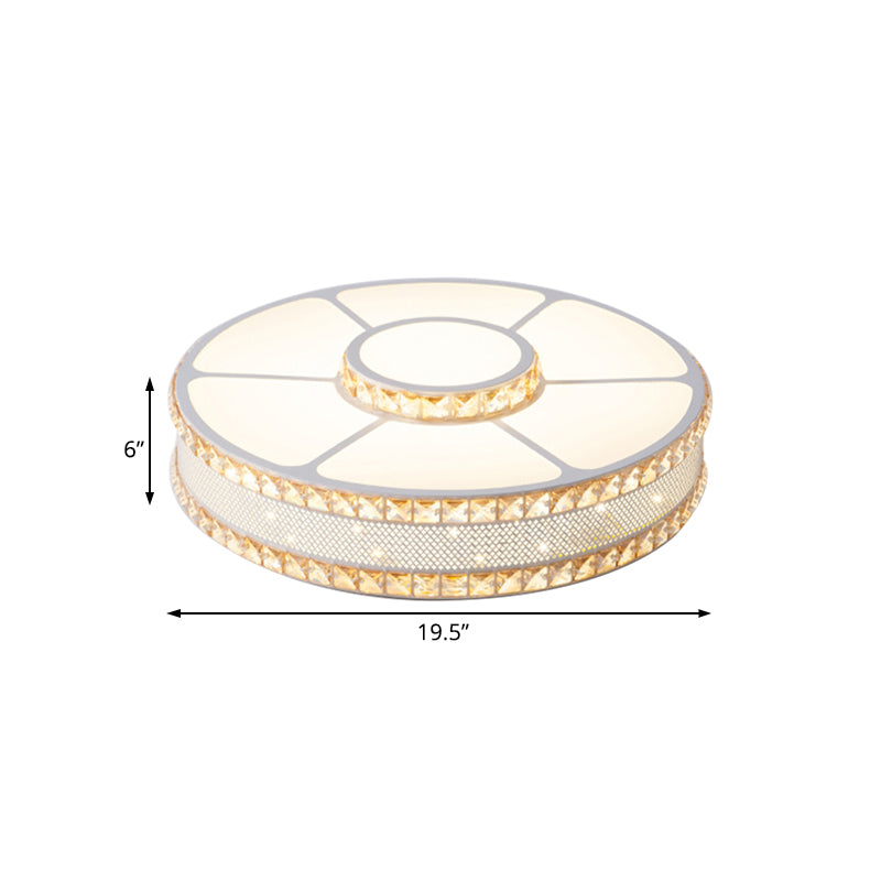 Illuminazione da incasso a tamburo in metallo Lampada nordica a LED vicina al soffitto con diffusore in acrilico, larghezza 19,5"/23,5"/31,5"