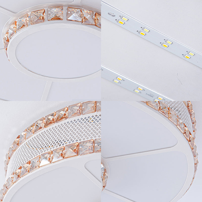 Illuminazione da incasso a tamburo in metallo Lampada nordica a LED vicina al soffitto con diffusore in acrilico, larghezza 19,5"/23,5"/31,5"