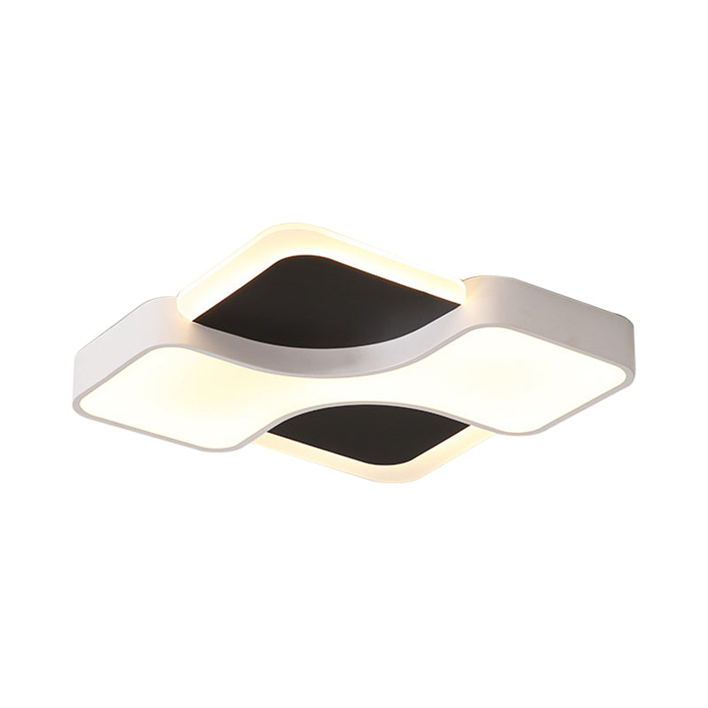 Plafoniera da incasso a soffitto geometrica Modernismo in metallo LED Lampada da incasso a soffitto bianca in luce bianca/calda, larghezza 16,5"/19,5"/23,5"