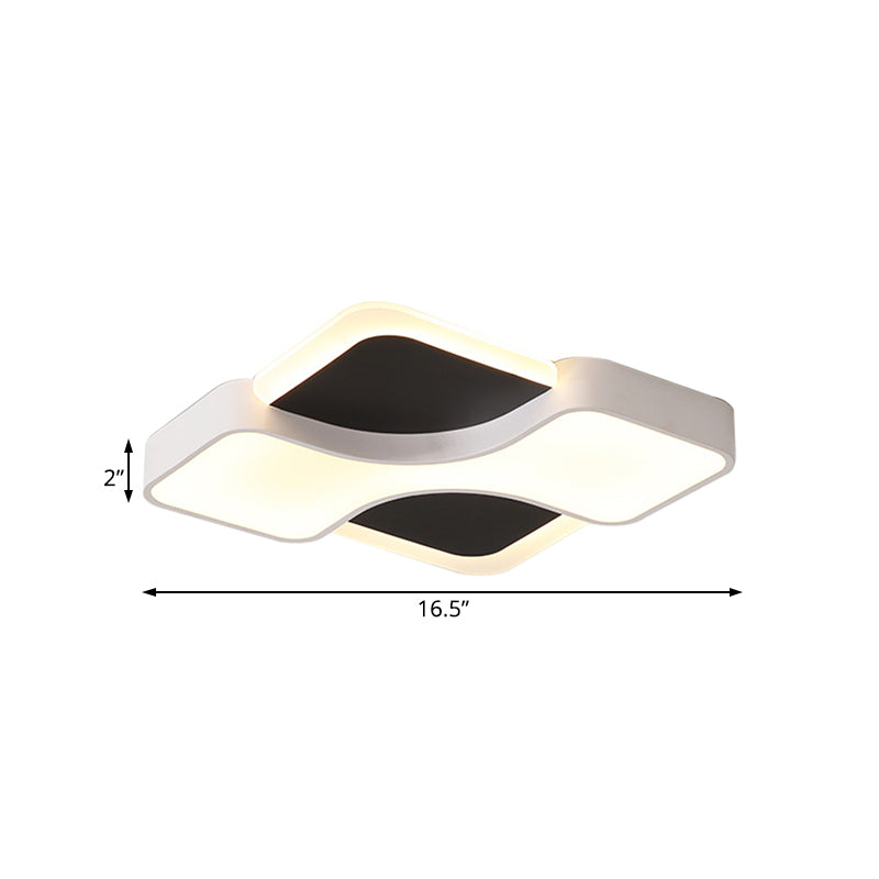 Geometrische Deckenleuchte, moderne Metall-LED-Deckeneinbauleuchte in Weiß/warmem Licht, 16,5"/19,5"/23,5" breit