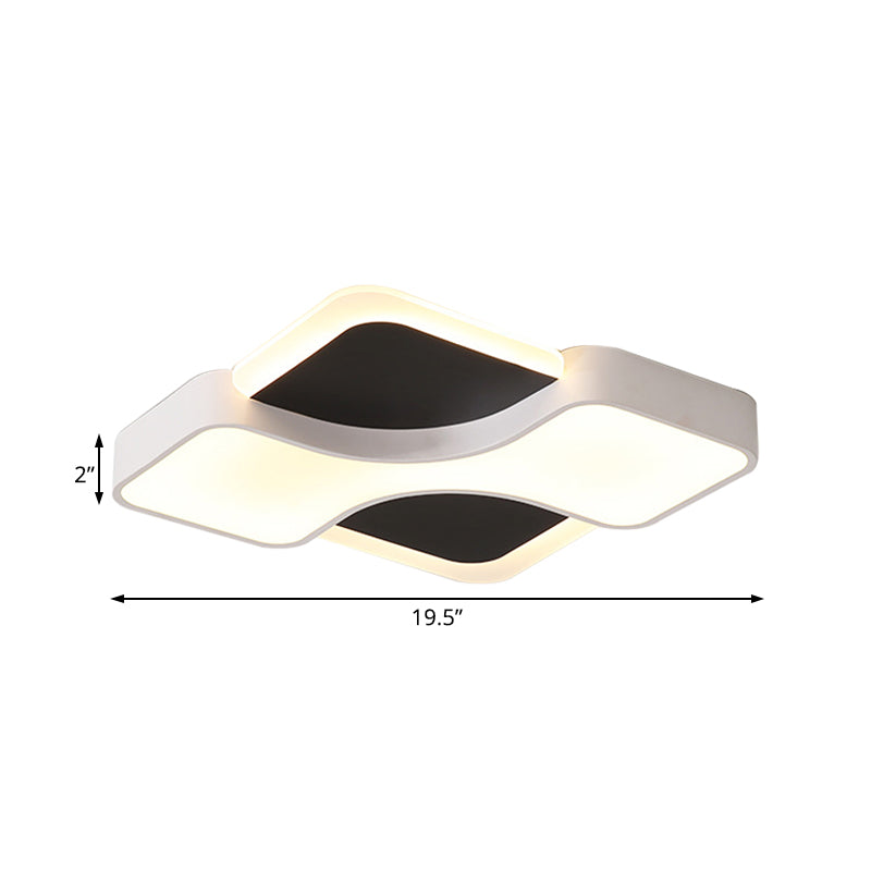 Plafoniera da incasso a soffitto geometrica Modernismo in metallo LED Lampada da incasso a soffitto bianca in luce bianca/calda, larghezza 16,5"/19,5"/23,5"