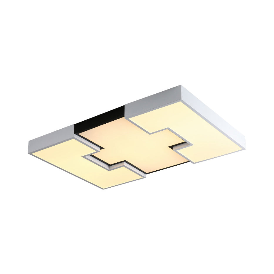 Rectangular Metal and Acrylic Flush Lighting Modern LED White Massimale Montato Light in White / Third Gear Light con Recess Design