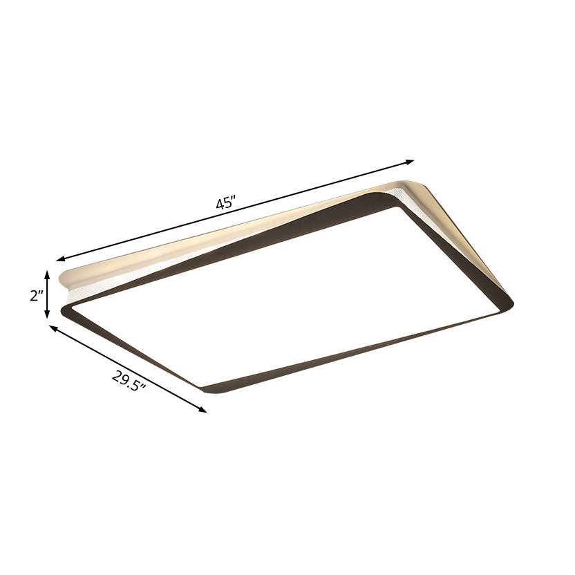 Metalen rechthoekige inbouwlamp Eenvoudige LED-plafondinbouwlamp in wit/warm licht