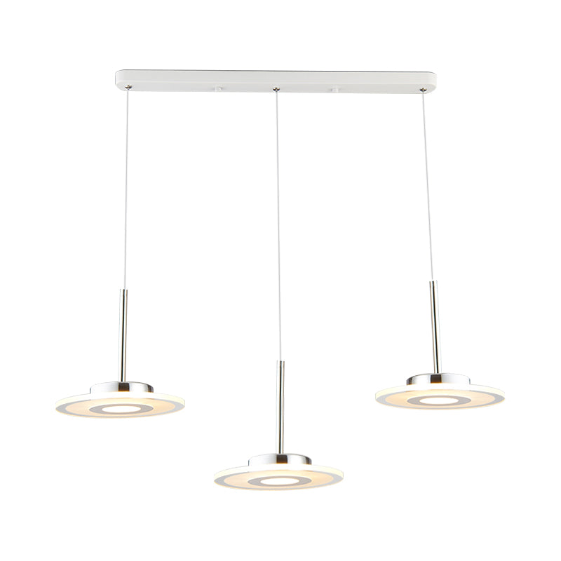 Modern Circular Acrylic Pendant LED Hanging Ceiling Light in Warm/White/Natural Light with Round/Linear Canopy