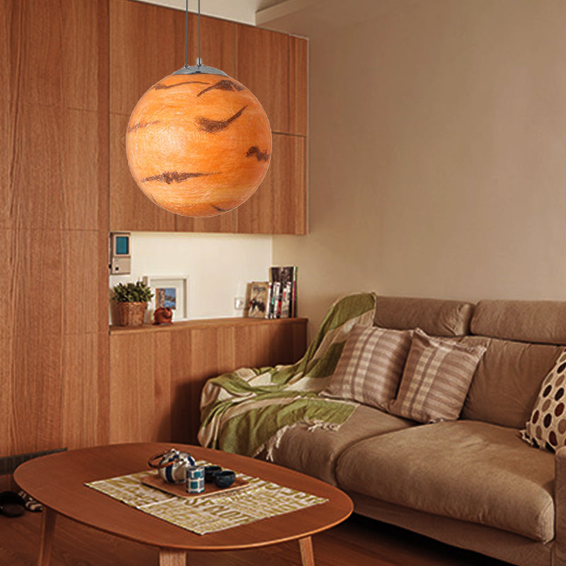 Pendant Lamp for Bedroom, Modern Globe Shade Ceiling Light Fixture in Chrome for Kids