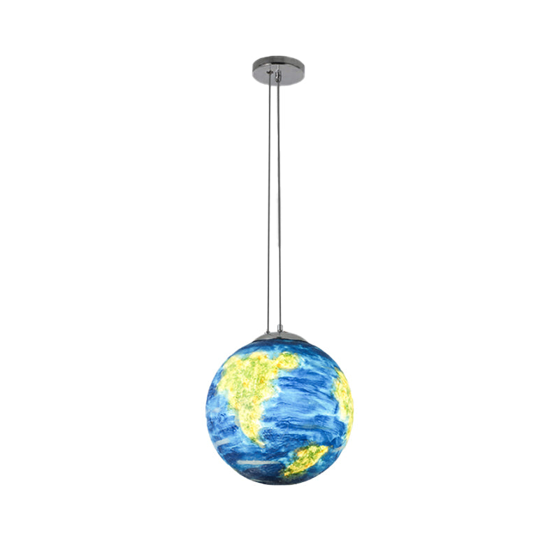 Globe Pendant Light for Bedroom, Adjustable Modern Ball Shade Ceiling Fixture in Chrome