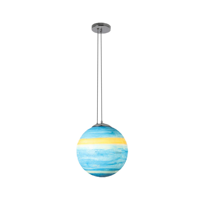 Globe Pendant Light for Bedroom, Adjustable Modern Ball Shade Ceiling Fixture in Chrome