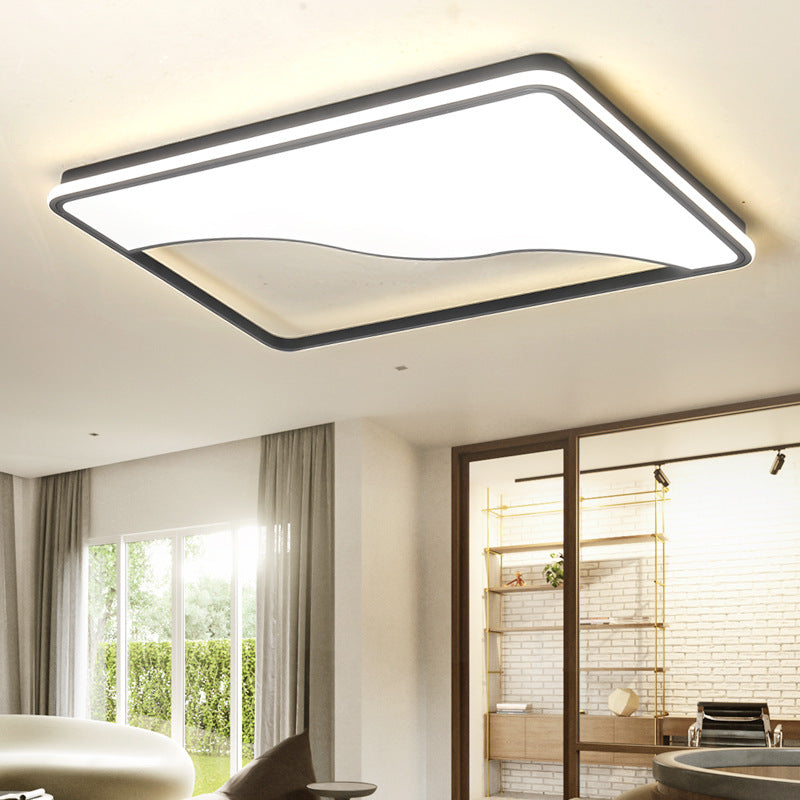 Zwart/wit rechthoekig/vierkant plafondlicht eenvoudige acryl 16 "/19.5" /35.5 " W LED plafond licht fixture voor slaapkamer in warm/wit