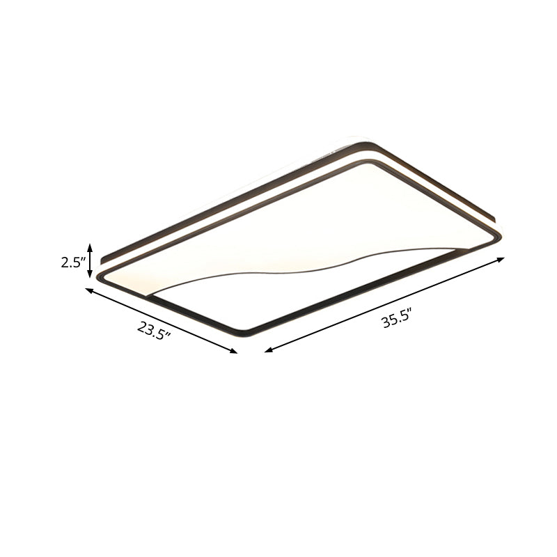 Zwart/wit rechthoekig/vierkant plafondlicht eenvoudige acryl 16 "/19.5" /35.5 " W LED plafond licht fixture voor slaapkamer in warm/wit